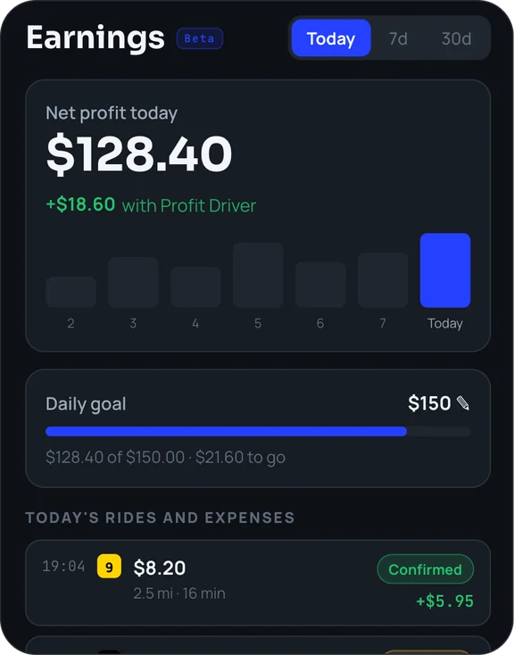 Track your earnings and log your expenses